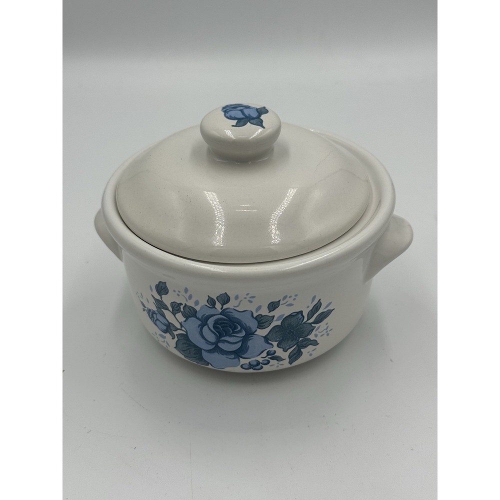 Jay import Company Blue Rose Mini Crockpot/Soup Bowl